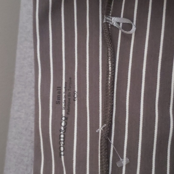 Toad & Co skirt size small horizontal & diagonal stripes brown white str… - Picture 8 of 12